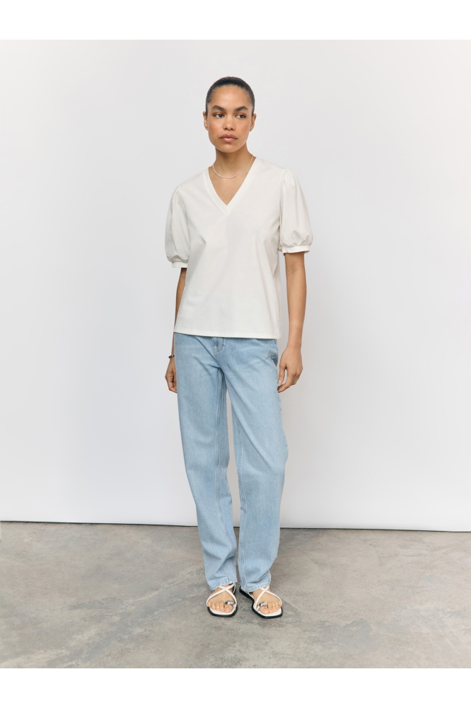 OBJSAVA ELLEN MW STRAIGHT JEANS NOO 23044715 Light Blue Denim